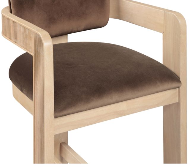 Meridian Furniture Sacha Brown/Natural Upholstered Counter Stool-4