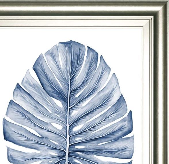 Classy Art Indigo Tropical Leaves I by Megan Meagher Wall Art-1