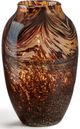 Giftcraft Amber/Brown/Gold Small Glass Vase-0