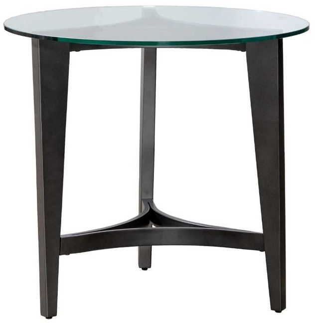 Liberty Furniture Capri Glass Top Round End Table with Espresso Base-2