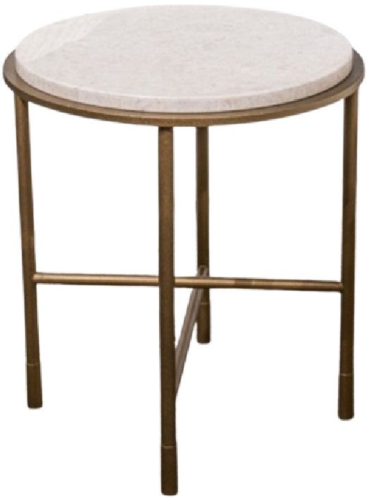 Signature Design by Ashley® Alben White End Table with Antique Gold Base-0