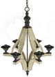 A & B Home White Harper 6-Light Washed-Wood Chandelier-0