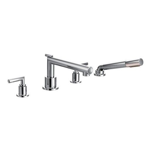 Moen® Arris Chrome Two-Handle Diverter Roman Tub Faucet-0