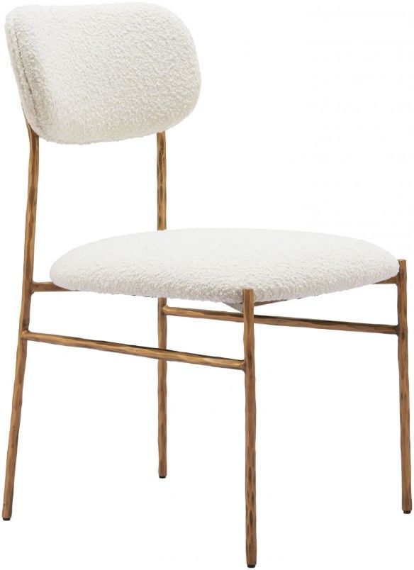 Zuo® Modern Sydhavnen Cream/Gold Dining Side Chair-0