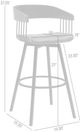Armen Living Athena Light Gray/Black Swivel Counter Stool-3
