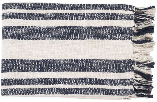Surya Avila Navy/Ivory 50"x60" Throw Blanket-2