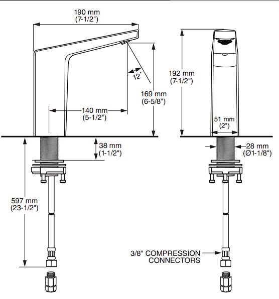 American Standard Selectronic Brushed Nickel Paradigm® Touchless Faucet, Base Model-1