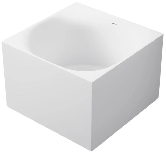 KOHLER® Stillness® Honed White Soak 46" x 46" Freestanding Bath-0