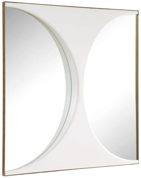 Uttermost® New Moon White Mirrored Wall Decor-3