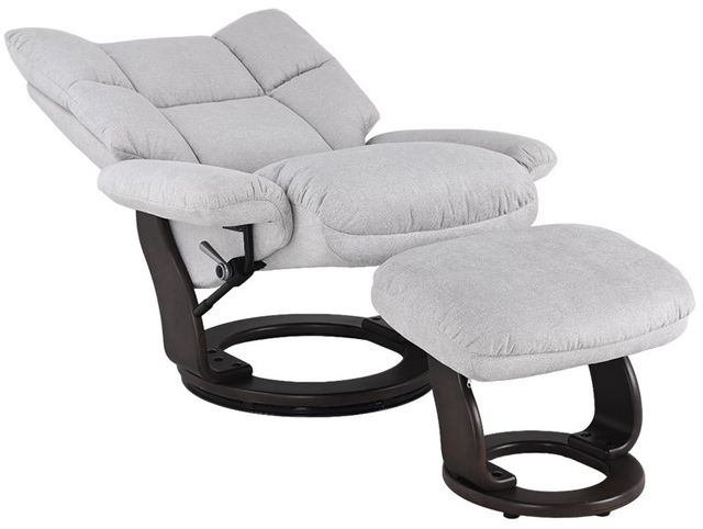 BenchMaster Solace Dove Culp/Slate Manual Recliner and Ottoman Set-3