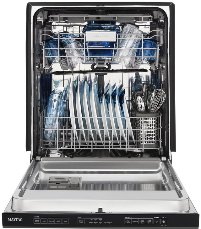 Maytag® 24" Cast Iron Black Built In Dishwasher-2