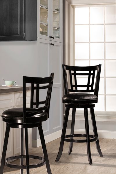 HH2 Home Fairfox Black Swivel Counter Stool-1