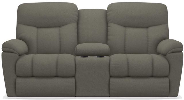 La-Z-Boy® Morrison Silver Reclining Loveseat with Console-1