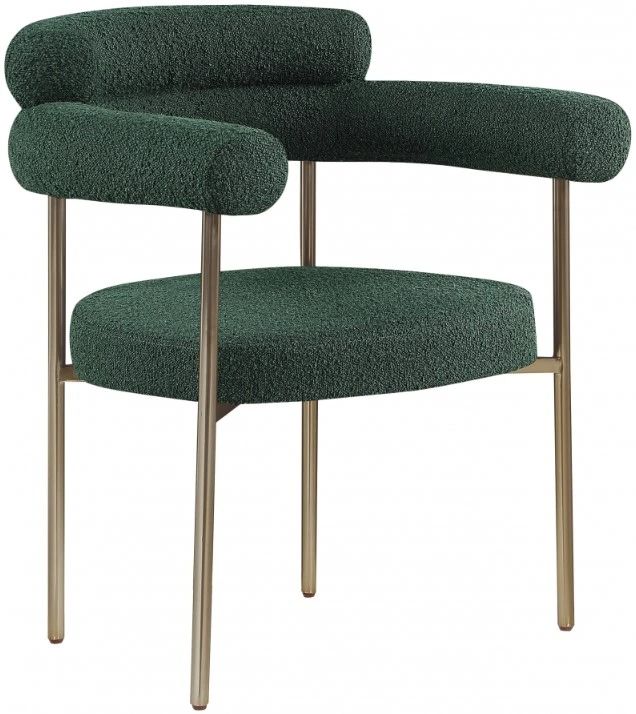 Meridian Furniture Blake Green/Brushed Brass Dining Arm Chair-0