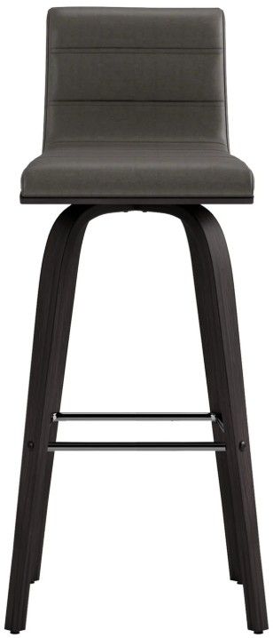 Armen Living Vienna 3-Piece Black Brushed/Gray Swivel Barstool Set-2