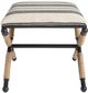Linon Logue Campaign Black/Cream Accent Stool -3