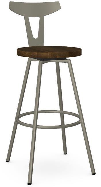 Amisco Hans Swivel Wooden Bar Stool-0