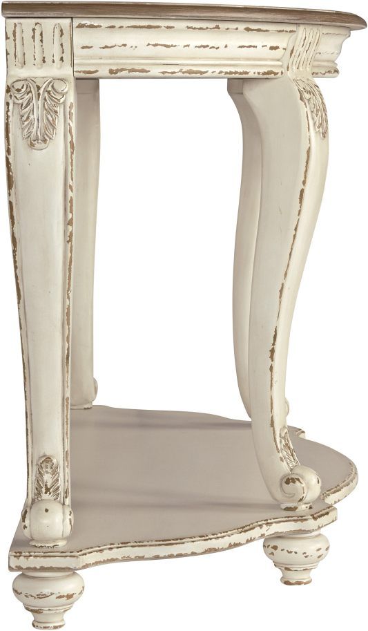 Signature Design by Ashley® Realyn Distressed Wood Sofa Table with Chipped White Base-3