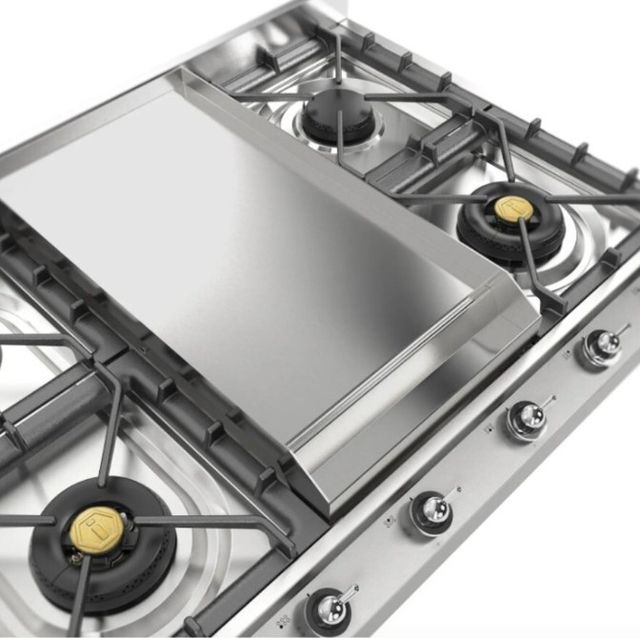 Ilve Nostalgie II 36” Stainless Steel Liquid Propane Cooktop with 6 Burners, Griddle and Chrome Trim-4