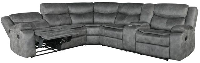 American Wholesale Furniture Dorado 3-Piece Charcoal Manual Reclining Curved Sectional-1
