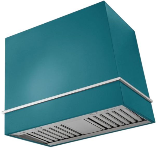 AGA Loge 36" Salcombe Blue Wall Mounted Range Hood with Polished Chrome  Trim-0
