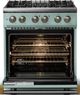 Viking® 5 Series 30" Splah Pro Style Dual Fuel (NG) Range with Brushed Brass Trim-1