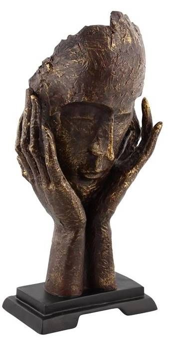 Deco Marche Brown Mask Thinker Sculpture-1