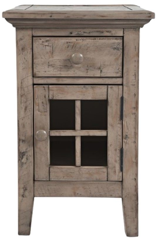 Jofran Inc. Rustic Shores Brown/Gray Power Chairside Table-2