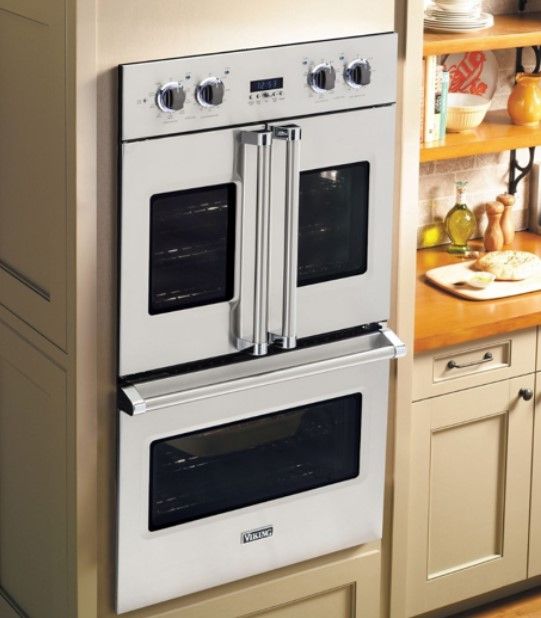 Viking® 7 Series 30" Pure White Double Electric French-Door Wall Oven-1