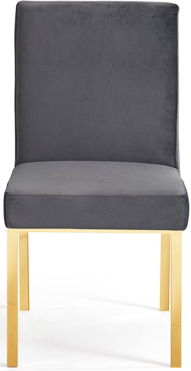 Meridian Furniture Opal Gray/Gold Velvet Dining Chair-2