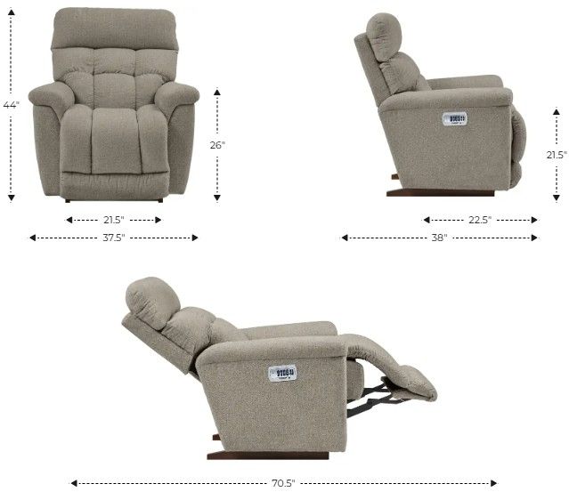 La-Z-Boy® Fulton Smoke Power Rocking Recliner with Headrest and Lumbar-1