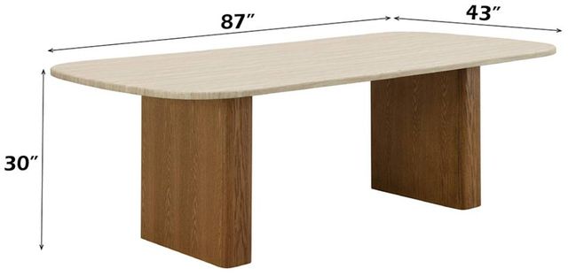 ACME Furniture Lidi Beige Dining Table with Brown Natural Base-2