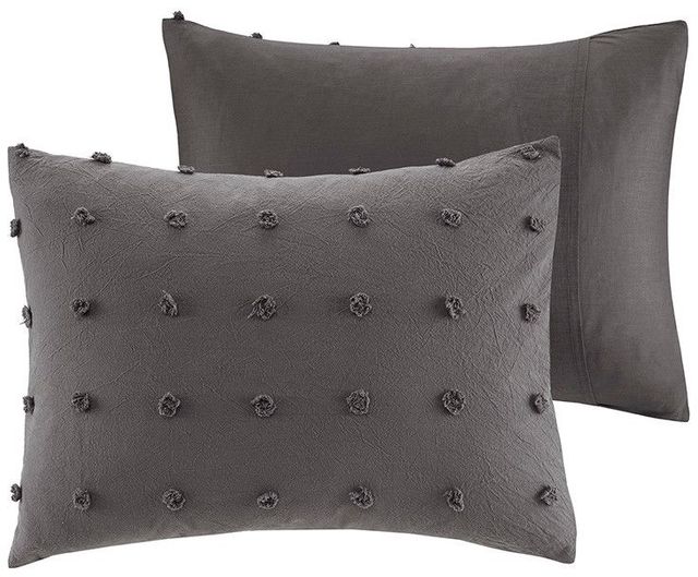 Olliix by Urban Habitat Charcoal Full/Queen Brooklyn Cotton Jacquard Duvet Cover Set-4