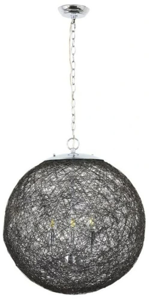 YHD Black/Chrome 3-Light Chandelier-0