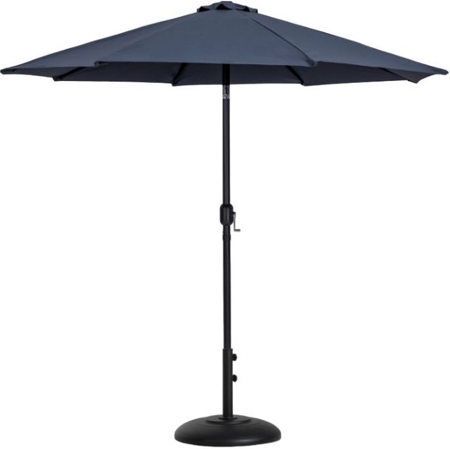 Meridian Furniture Fiji Gray/Matte Black Aluminum Outdoor Patio Umbrella and Round Base-0