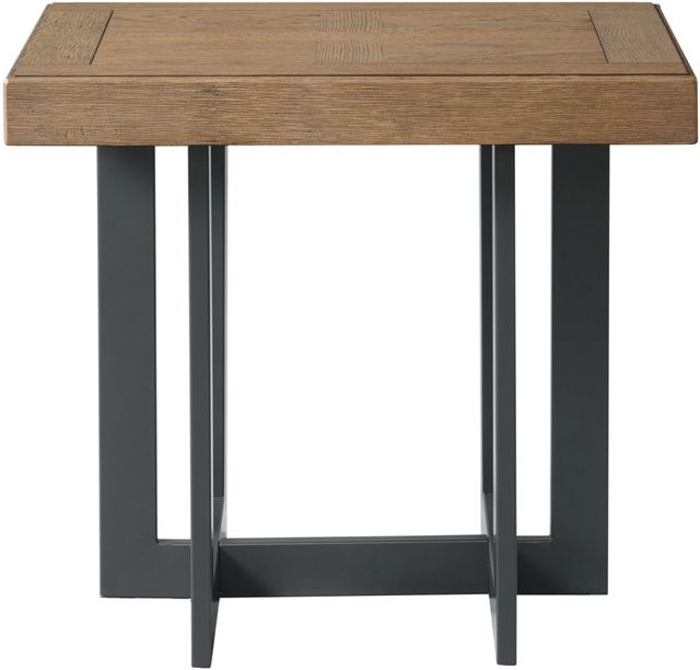 Intercon Eden Rustic Dune End Table with Black Base-1