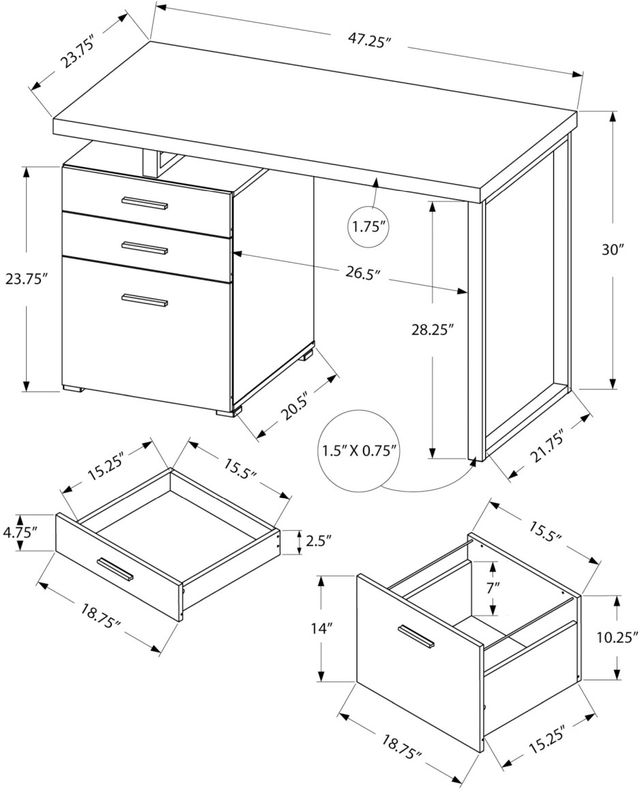 Monarch Specialties Inc. Taupe Computer Desk-3
