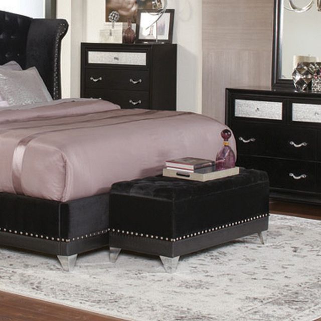 Coaster® Barzini Black Bench Trunk-2