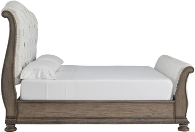 Signature Design by Ashley® Ardenfield Beige/Light Brown Queen Upholstered Sleigh Bed-2