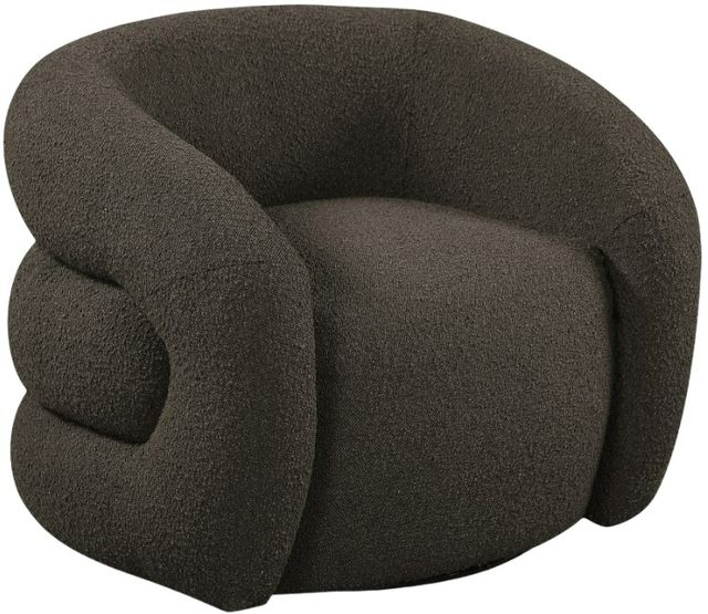 Meridian Furniture Roxbury Brown Boucle Fabric Swivel Accent Chair-0