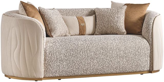 Michael Amini® Gineverra Biscotti/Ivory Gold Bouclé Loveseat-0