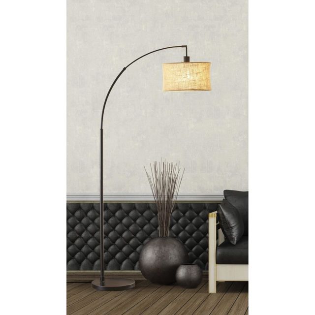 Adesso® Burlap Dark Bronze Arc Lamp-3