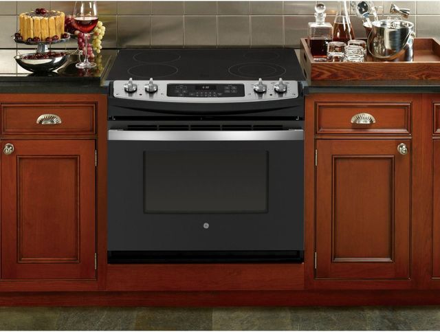 front view of a drop in electric range
