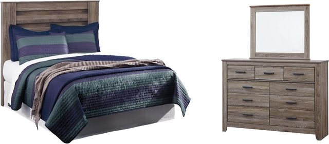 Signature Design by Ashley® Zelen 3-Piece Warm Gray Full Panel Headboard Bedroom Set-0