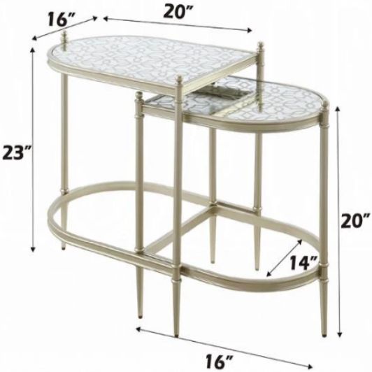 ACME Furniture Zaba Glass Top Nesting Table with Champagne Base-2