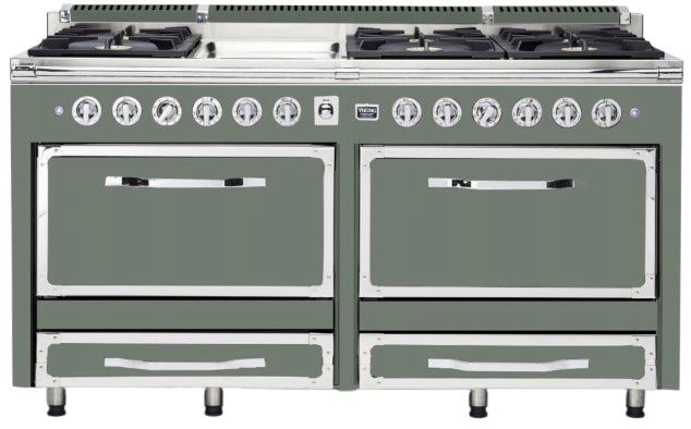 Viking® Tuscany 66” Eucalyptus Pro Style Dual Fuel Range with Griddle-0