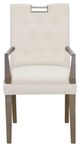 Fairfield® Customizable Entree Dining Nickel Metal Pull Short Button Back Arm Chair-1