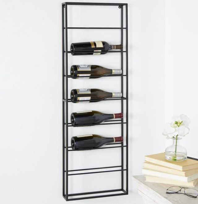 Deco Marche Black Bottle Wall Wine Rack-4