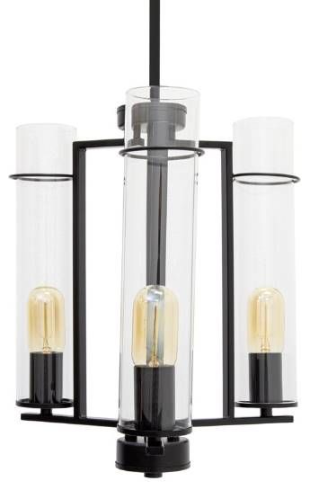 YHD Prairie Matte Black 3-Light Chandelier-2