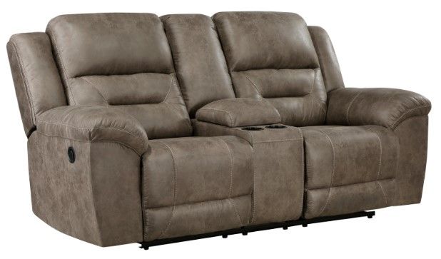 Homelegance® Hazen Brown Double Reclining Loveseat with Center Console-0